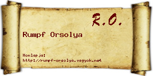 Rumpf Orsolya névjegykártya